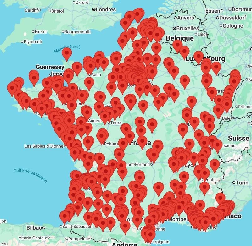 Carte des terrains de padel 2026